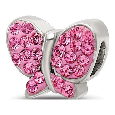 Sterling Silver Crystal Butterfly Bead – view 7
