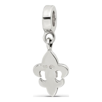 Sterling Silver Crystal Fleur de Lis Dangle Bead – view 7