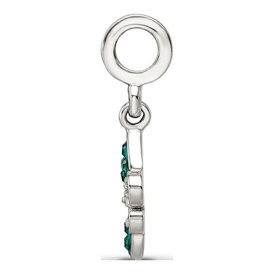 Sterling Silver Crystal Fleur de Lis Dangle Bead – view 4
