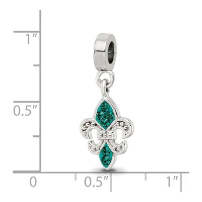 Sterling Silver Crystal Fleur de Lis Dangle Bead – view 5