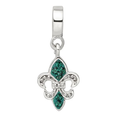 Sterling Silver Crystal Fleur de Lis Dangle Bead – view 6
