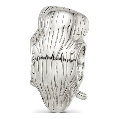 Sterling Silver Brown Enamel Wise Owl Bead – view 7
