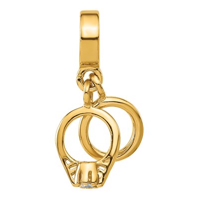 Gold-Plated Sterling Silver CZ Wedding Dangle Bead – view 4