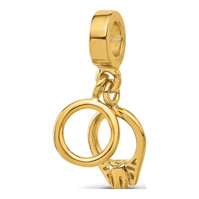 Gold-Plated Sterling Silver CZ Wedding Dangle Bead – view 6