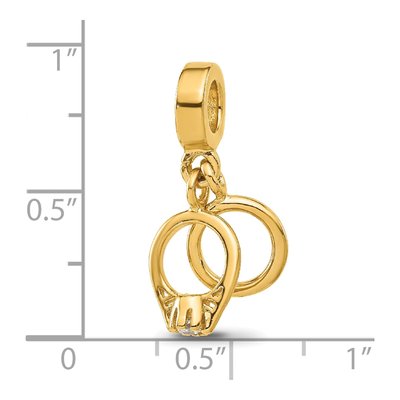 Gold-Plated Sterling Silver CZ Wedding Dangle Bead – view 7