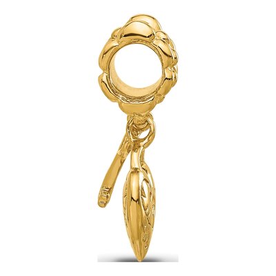 Gold-Plated Sterling Silver Heart Key Dangle Bead – view 3