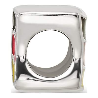 Sterling Silver Germany Flag Enamel Bead – view 2
