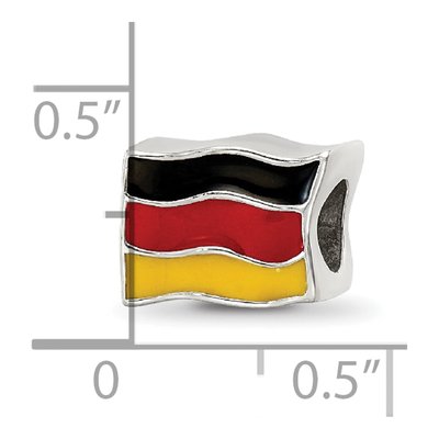 Sterling Silver Germany Flag Enamel Bead – view 5