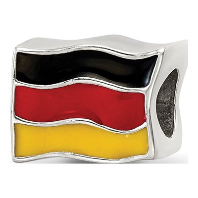 Sterling Silver Germany Flag Enamel Bead