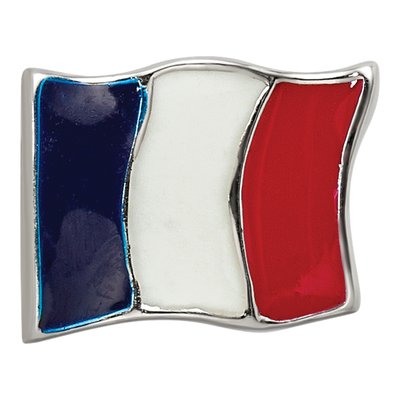 Sterling Silver France Flag Enamel Bead – view 6