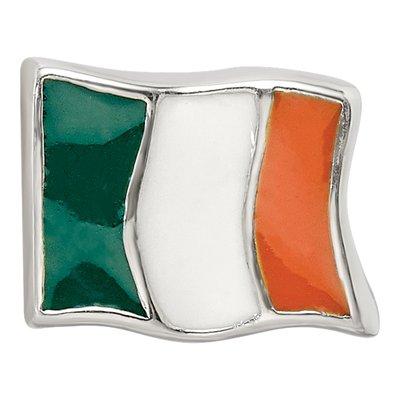 Sterling Silver Enamel Ireland Flag Bead – view 5