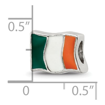 Sterling Silver Enamel Ireland Flag Bead – view 6