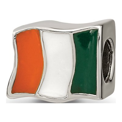 Sterling Silver Enamel Ireland Flag Bead – view 7