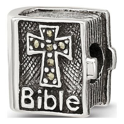 Sterling Silver Marcasite Cross Bible Bead