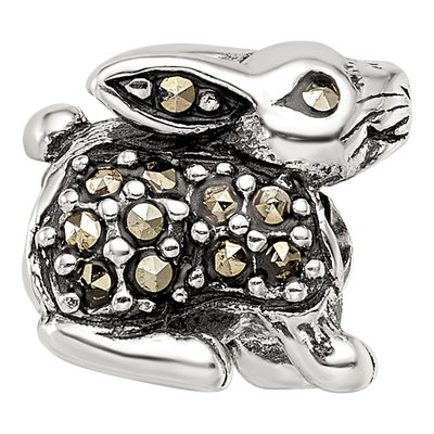 Sterling Silver Marcasite Rabbit Bead – view 5
