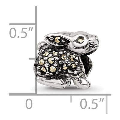 Sterling Silver Marcasite Rabbit Bead – view 6