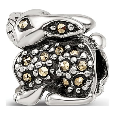 Sterling Silver Marcasite Rabbit Bead – view 7