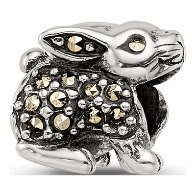 Sterling Silver Marcasite Rabbit Bead