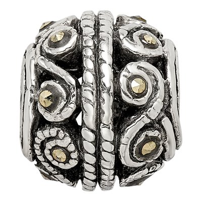 Sterling Silver Marcasite Bali Bead – view 6