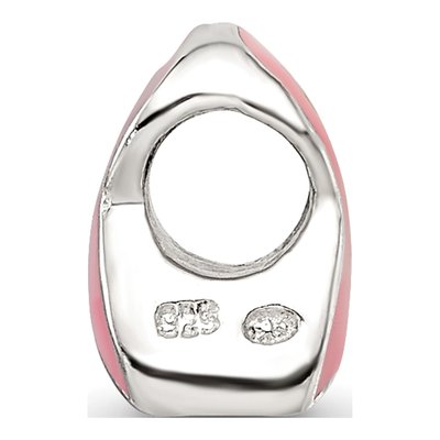 Sterling Silver Kids Pink Enamel Awareness Bead – view 4