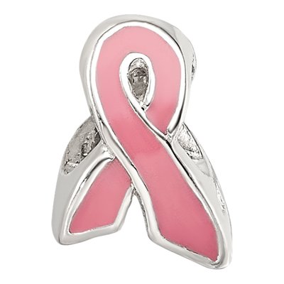 Sterling Silver Kids Pink Enamel Awareness Bead – view 6
