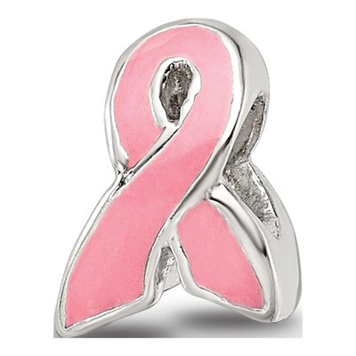 Sterling Silver Kids Pink Enamel Awareness Bead – view 7