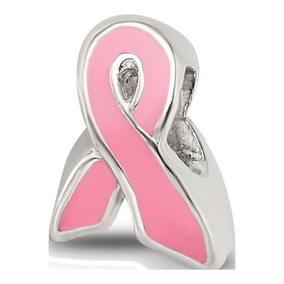 Sterling Silver Kids Pink Enamel Awareness Bead