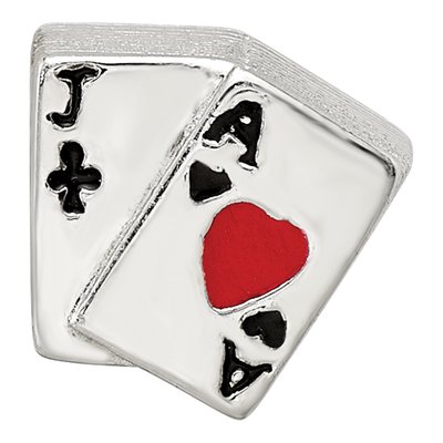 Sterling Silver Blackjack Enamel Bead – view 5