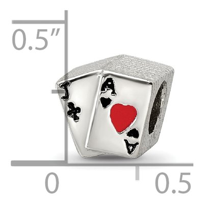 Sterling Silver Blackjack Enamel Bead – view 6