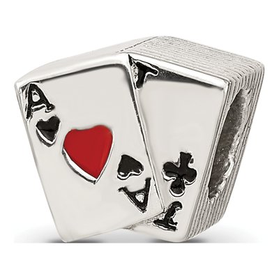 Sterling Silver Blackjack Enamel Bead – view 7