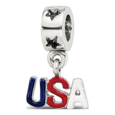 Sterling Silver Enameled Dangle Bead
