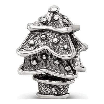 Sterling Silver Christmas Tree Bead