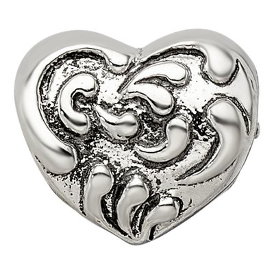 Sterling Silver Scroll Heart Bead – view 5