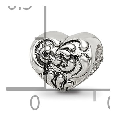 Sterling Silver Scroll Heart Bead – view 6