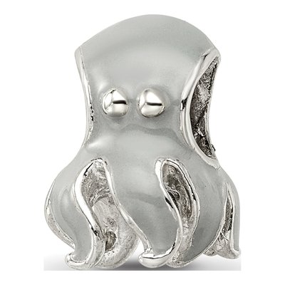 Sterling Silver Enameled Octopus Bead