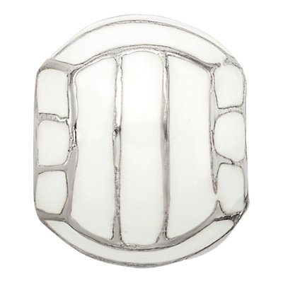 Sterling Silver Enameled Volleyball Bead – view 5