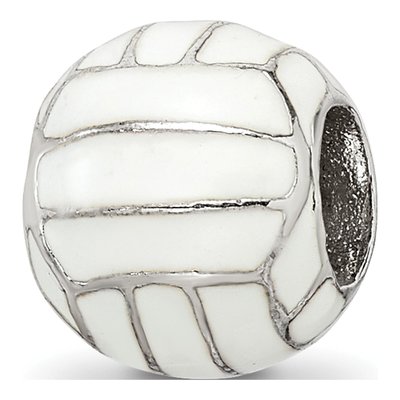 Sterling Silver Enameled Volleyball Bead – view 7