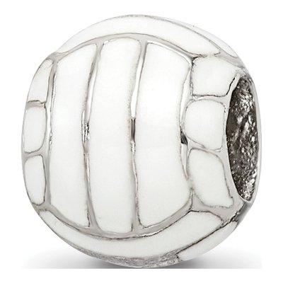 Sterling Silver Enameled Volleyball Bead