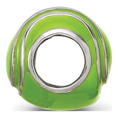 Sterling Silver Enameled Tennis Ball Bead – view 4