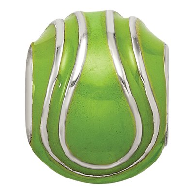 Sterling Silver Enameled Tennis Ball Bead – view 5
