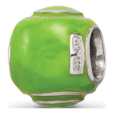 Sterling Silver Enameled Tennis Ball Bead – view 6