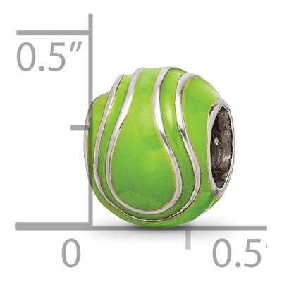 Sterling Silver Enameled Tennis Ball Bead – view 7