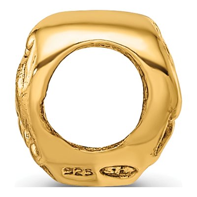 Gold-Plated Sterling Silver Scroll Heart Bead – view 4
