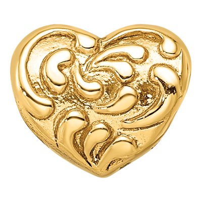 Gold-Plated Sterling Silver Scroll Heart Bead – view 5