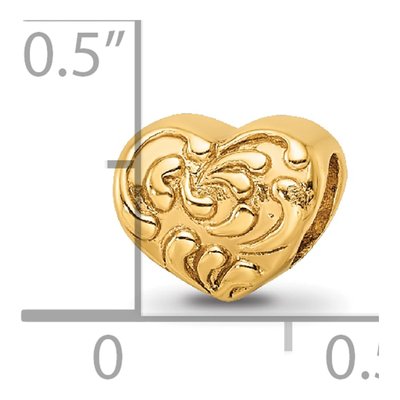 Gold-Plated Sterling Silver Scroll Heart Bead – view 6