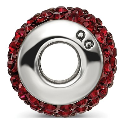 Sterling Silver Crystal Maroon Bead – view 4