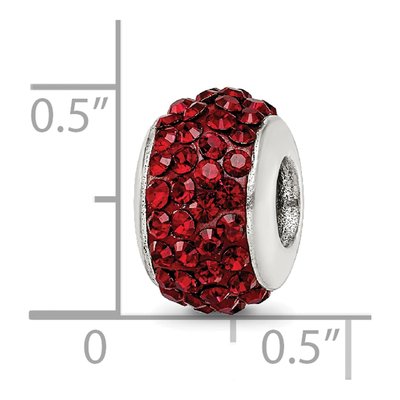 Sterling Silver Crystal Maroon Bead – view 5