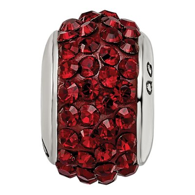 Sterling Silver Crystal Maroon Bead – view 6