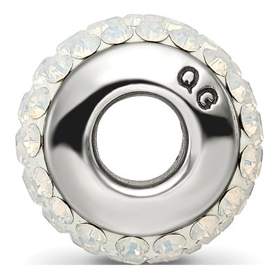 Sterling Silver Crystal Cream Bead – view 4
