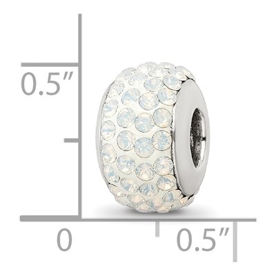 Sterling Silver Crystal Cream Bead – view 5